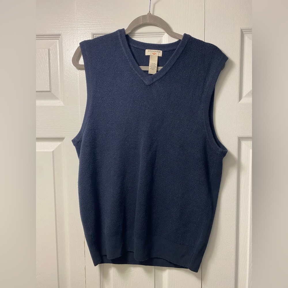 Men's Dockers Navy Blue Sweater Vest Size M